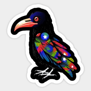 Patriotic Umbrellabird Sticker